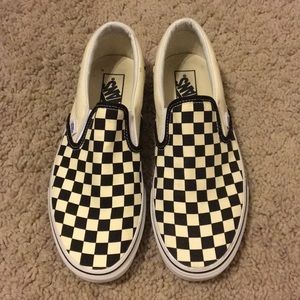 Checkerboard Slim-On Vans